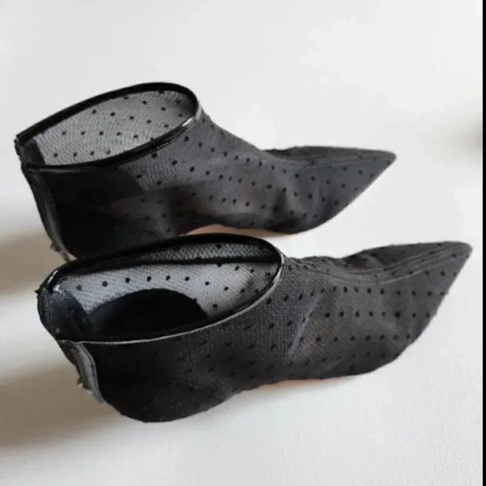 Christian Dior Pretty Polka Dot Mesh Booties